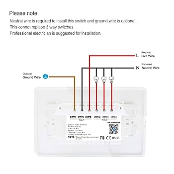 SANA  SANA Smart Light Switch,WiFi Wall Light Switch, Easy